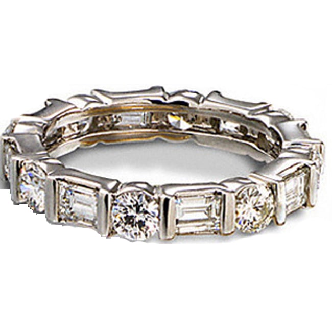 14k Emerald-Round Cut Diamond Eternity Band (1.60.cts.tw) 
