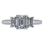 14k Gold Three Stone Emerald Cut Diamond Ring (1.0.ct.tw)
