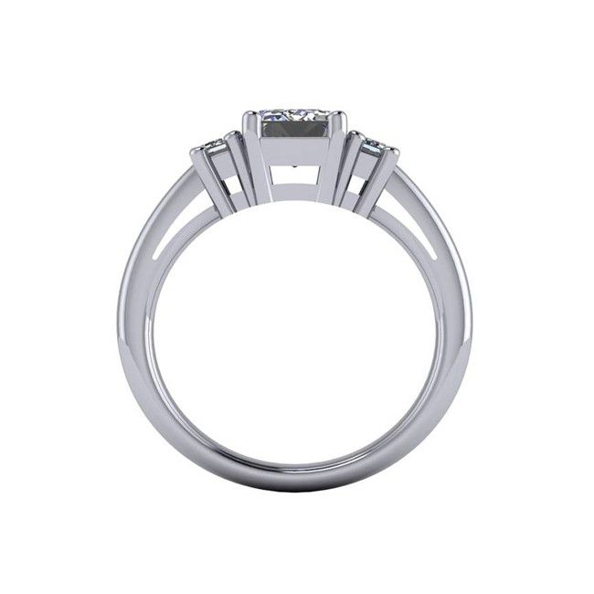14k Gold Three Stone Emerald Cut Diamond Ring (1.0.ct.tw)
