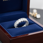 Emerald Cut Diamond Eternity Band in Royal Blue Box