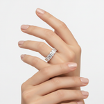 Emerald Cut Diamond Eternity Band on Model