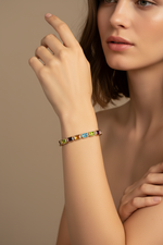 Emerald-Cut Multi-Color Bracelet on Model