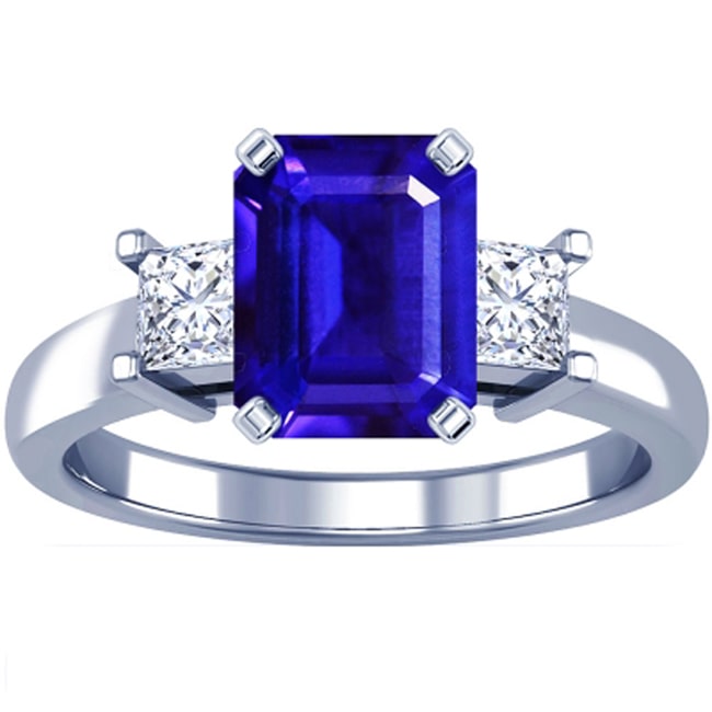 14k Gold Octagon Tanzanite Diamond Ring (3.06.cts.tw)