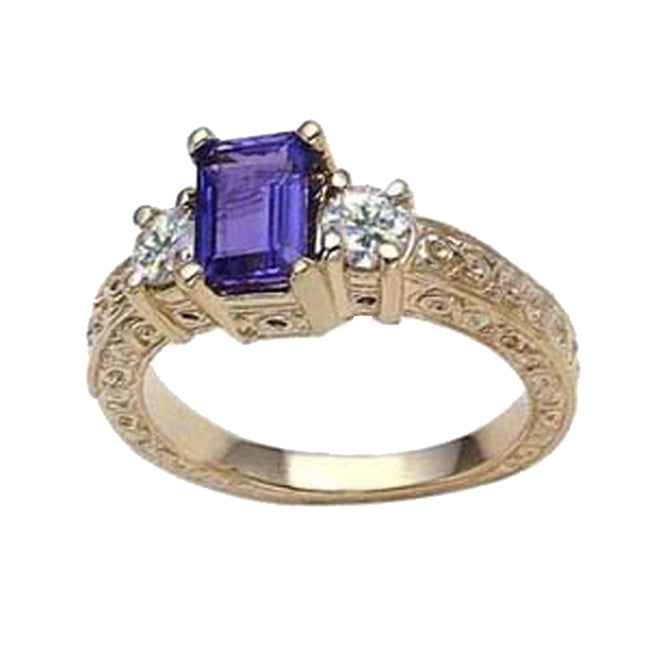 14k Gold Diamond Octagon Tanzanite Ring (1.60 cts.tw)