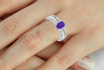 14k Gold Triple A Rectangular Tanzanite Diamond Ring On Woman Hand (1.17.cts.tw)