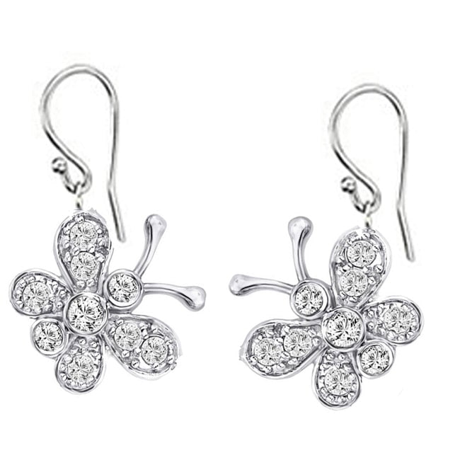 14k Diamond Butterfly Earrings (0.66.ct.tw)