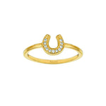 14k Diamond Horseshoe Ring (0.06.ct.tw)