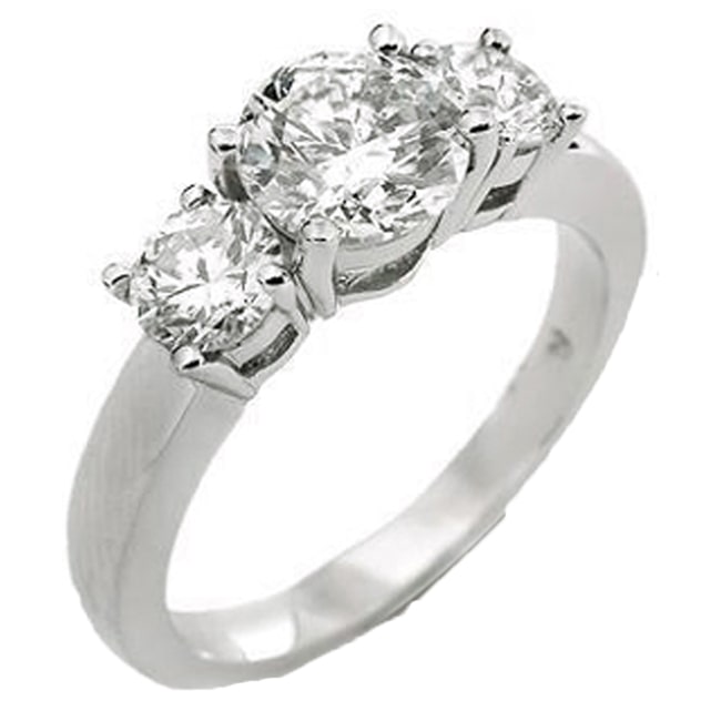 14k Gold Three-stone Round Diamond Ring (0.60.ct.tw)