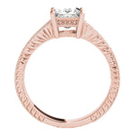 14K Rose Princess-Round Diamond Engagement Ring (1.20.cts.tw)