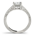 14K White Round-Princess Diamond Engagement Ring (1.30.cts.tw)