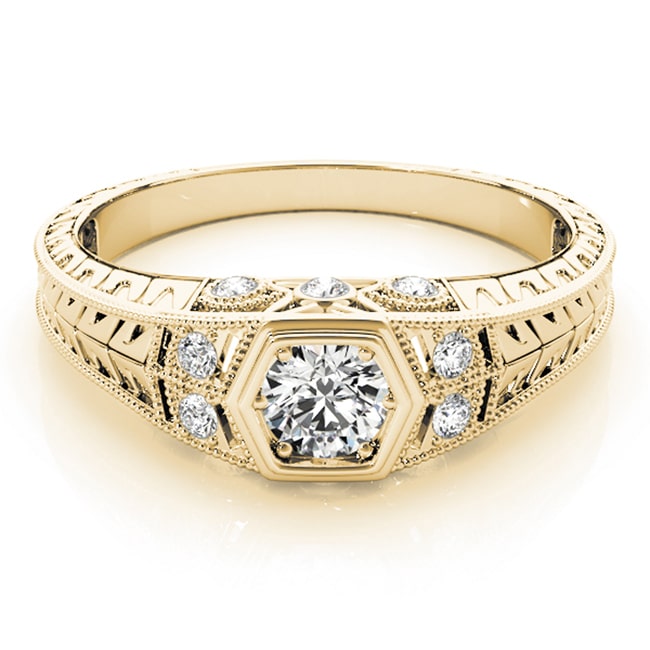 14K Vintage Round-Cut Diamond Engagement Ring (0.35.ct.tw)