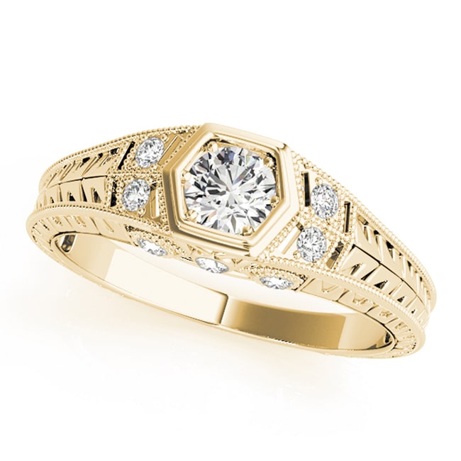 14K Vintage Round-Cut Diamond Engagement Ring (0.35.ct.tw)