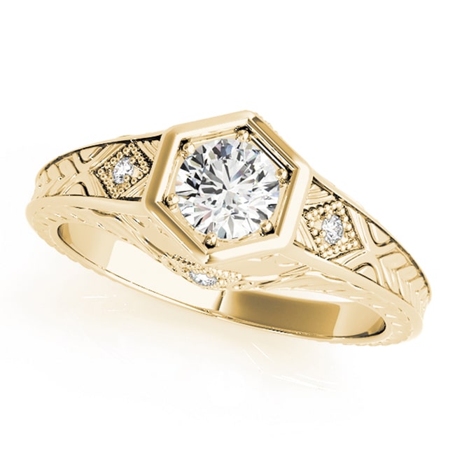 14K Yellow Gold Diamond Engagement Ring (0.35.ct.tw)