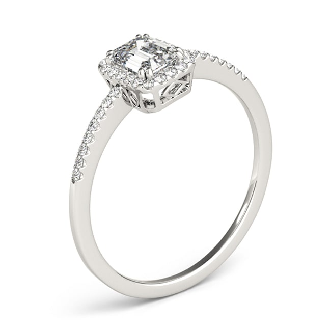 14K Emerald-Cut Diamond Engagement Ring (0.61.ct.tw)