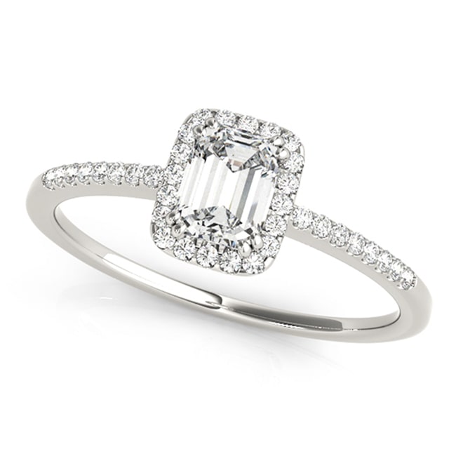 14K Emerald-Cut Diamond Engagement Ring (0.61.ct.tw)