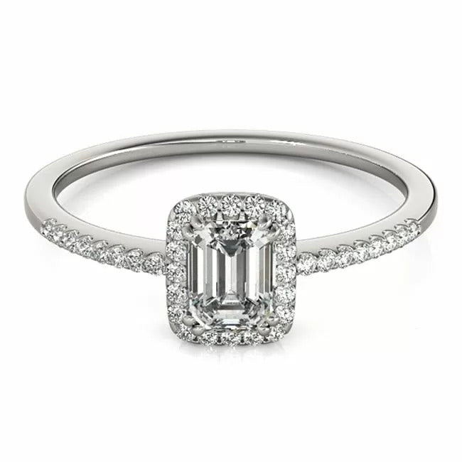 14K Emerald-Cut Diamond Engagement Ring (0.61.ct.tw)
