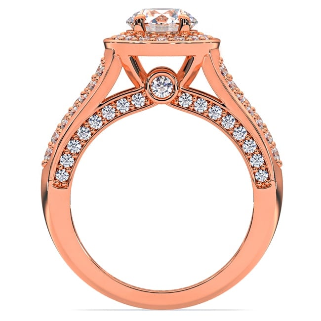 14k Rose Gold Diamond Arch Solitaire Engagement Ring (2.14 cts.tw)