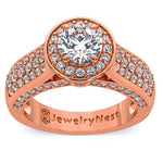 14k Rose Gold Diamond Arch Solitaire Engagement Ring (2.14 cts.tw)