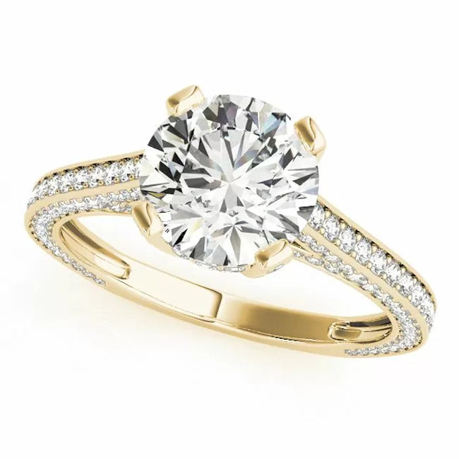 14k Vintage Style Round Lab Grown Diamond Ring (2.25 cts.tw)