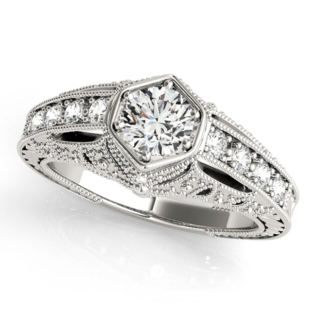 14k Lab-Grown Vintage Style Diamond Engagement Ring (1.38.cts.tw)