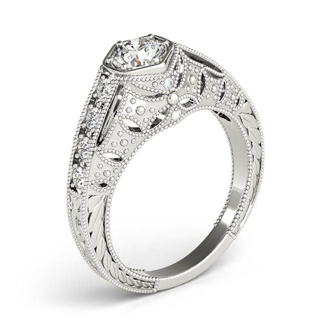 14k Lab-Grown Vintage Style Diamond Engagement Ring (1.38.cts.tw)