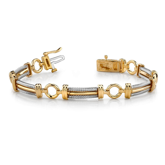 14K Round Circle Two Tone Bracelet (22.02 gr.tw)