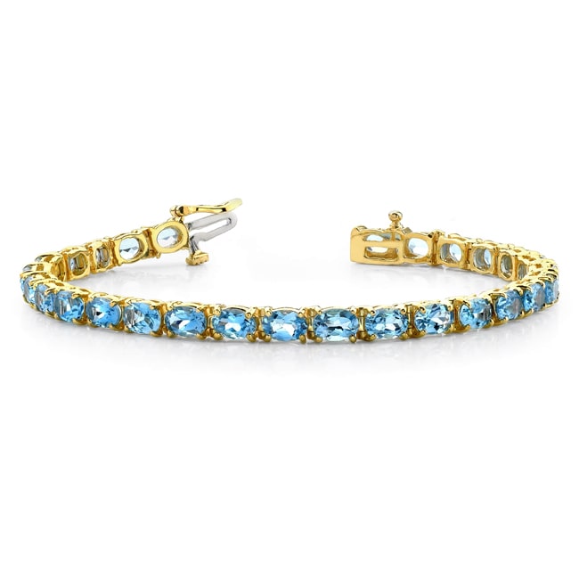 Oval Swiss Blue Topaz Tennis Bracelet (11.22 cts.tw)