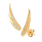 14K Diamond Wings Climber Earrings (0.36.ct.tw)