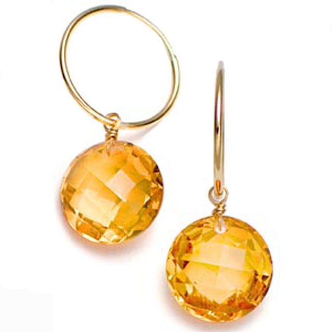 14k Yellow Citrine Chandelier Briolette Earrings (2.80.cts.tw)