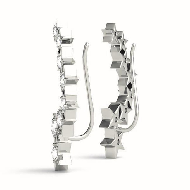 14K Diamond Star Climber Earrings (0.30.ct.tw)