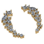 14k Gold Designer Multi-Shaped-Shaped Diamond Crawler Earrings (1.02.cts.tw)