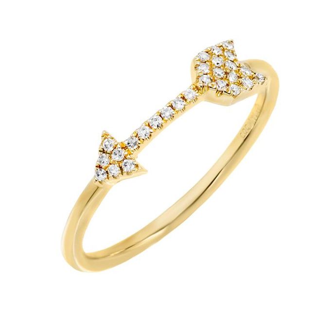 14k Diamond Arrow Bow Band (0.10.ct.tw)