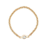14k Bezel Solitaire Round Diamond Chain Ring (0.03.ct.tw) 