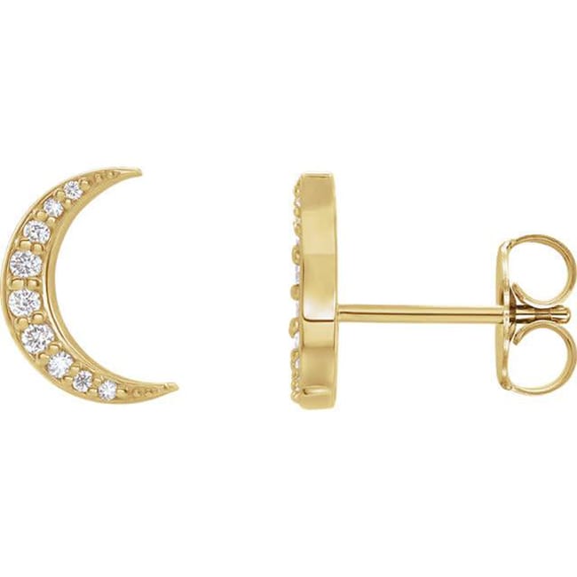 14K Diamond Diamond Crescent Half Moon Earring (0.21.ct.tw)