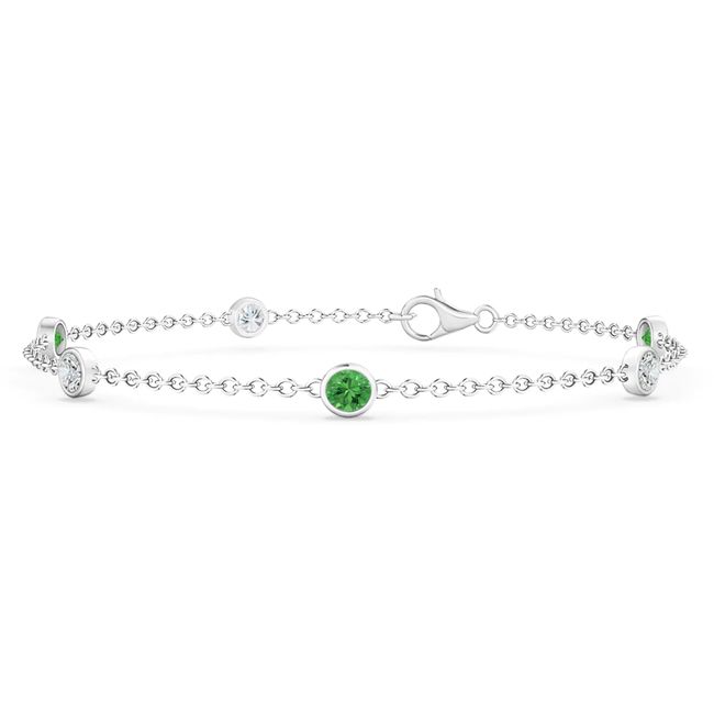 14k Emeralds Diamonds By the Yard Bracelet (1.14 cts.tw)