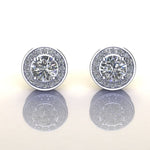 14k Gold Diamond Round Donut Stud Earring (1.89.cts.tw)