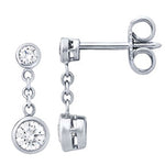 14K Gold Diamond Bezel Dangle Drop Earring (0.60.ct.tw) 