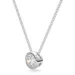 14k Diamond Tapered Bezel Solitaire Necklace (0.40.ct.tw)
