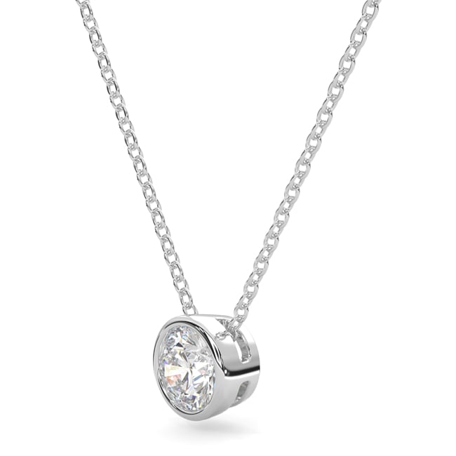 14k Diamond Tapered Bezel Solitaire Necklace (0.40.ct.tw)