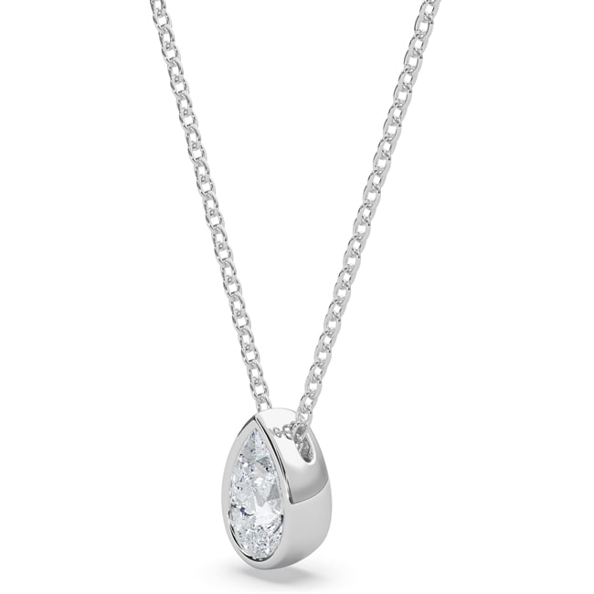 14k White Lab-Created Diamond Pendant Necklace (0.90.ct.tw)