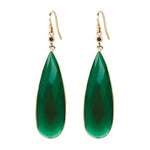 14k Black Diamond Green Agate Drop Earring (20.10 cts.tw) 