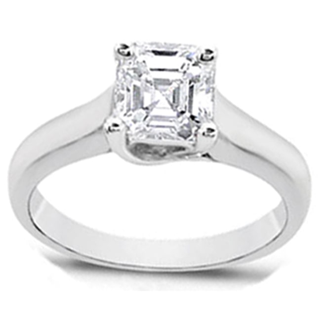 14k Gold Asscher-Cut Diamond Solitaire Ring (0.50.ct.tw)