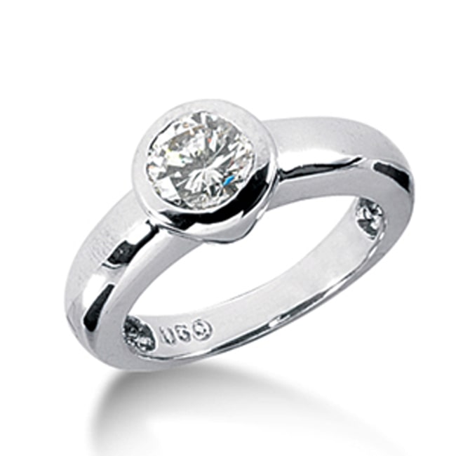 14k Solid Gold Round Bezel Solitaire Diamond Ring (0.40 ct.tw)