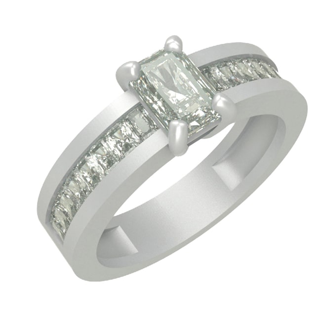 14k Gold Emerald Cut Diamond Ring (1.43.cts.tw)