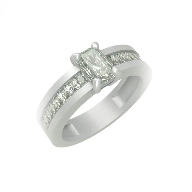 14k Gold Emerald Cut Diamond Ring (1.61.cts.tw)