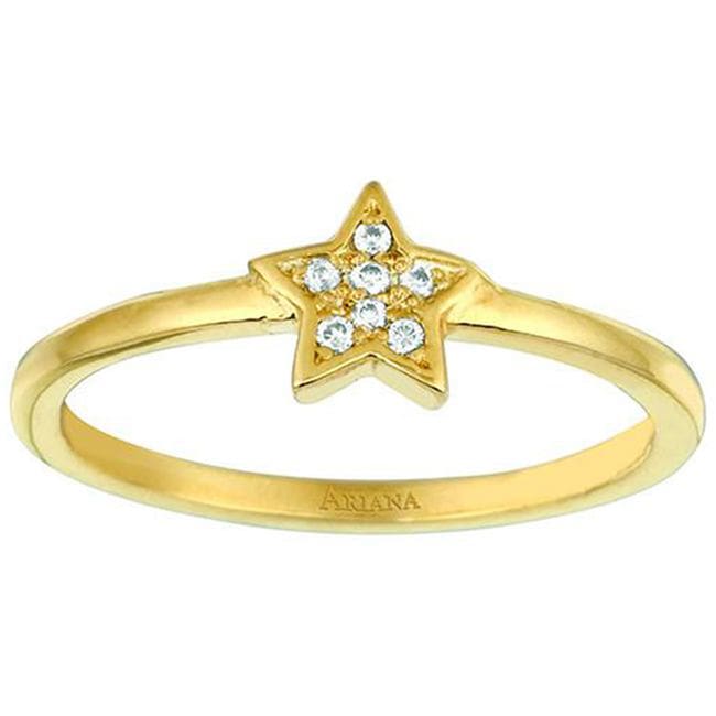 14k Star Solitaire Round Diamond Ring (0.04.ct.tw)