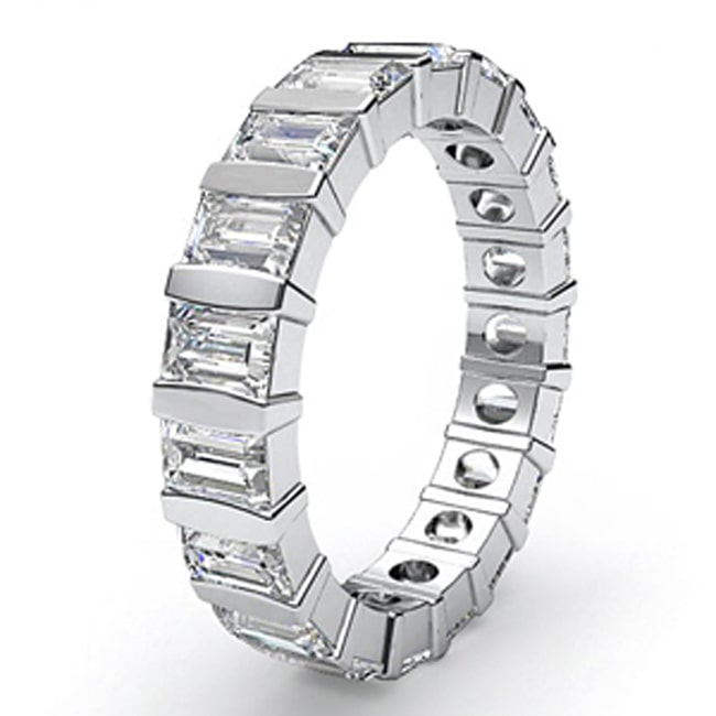 14k Solid Gold Emerald Cut Diamond Eternity Band (2.85.cts.tw)