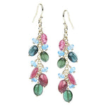 Sterling Tourmaline Blue-Topaz Earrings (14.75.cts.tw)