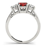 14K White Gold Oval Garnet Diamond Ring (2.40.cts.tw)