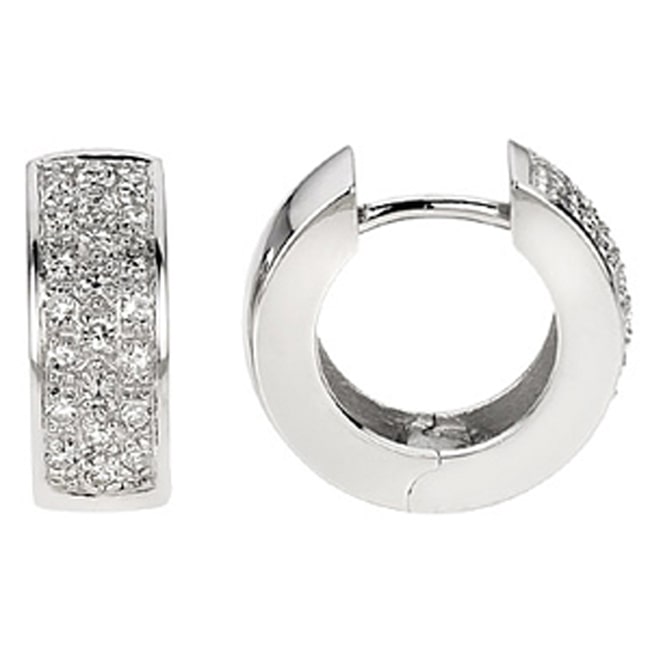 14k Solid Gold Diamond Huggies Earring (0.84.ct.tw)